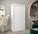 Tokyo Sliding Door Wardrobe 100cm in White
