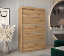 Verona 01 Sliding Door Wardrobe 120cm in Oak Artisan