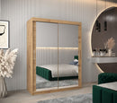 Tokyo III Sliding Door Wardrobe 150cm in Oak Artisan