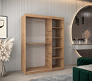 Tokyo III Sliding Door Wardrobe 150cm in Oak Artisan