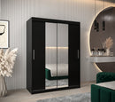 Tokyo I Sliding Door Wardrobe 150cm in Black