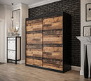 Tilburg Sliding Door Wardrobe 180cm in Dark Oak