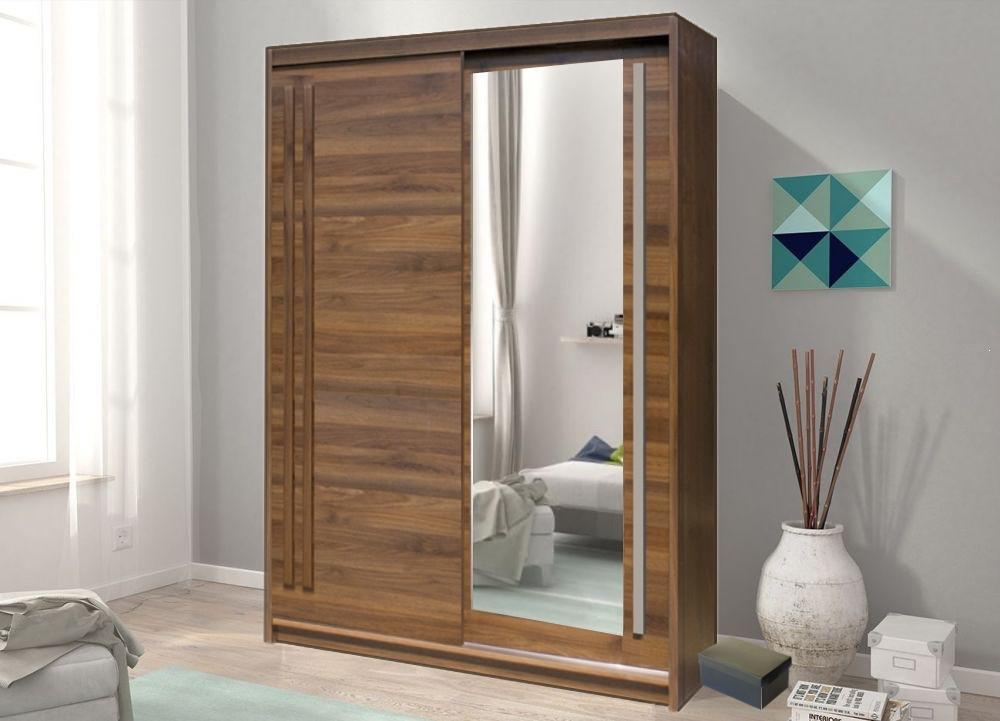 Effect 2 Sliding Door Wardrobe 175cm in Columbian Walnut
