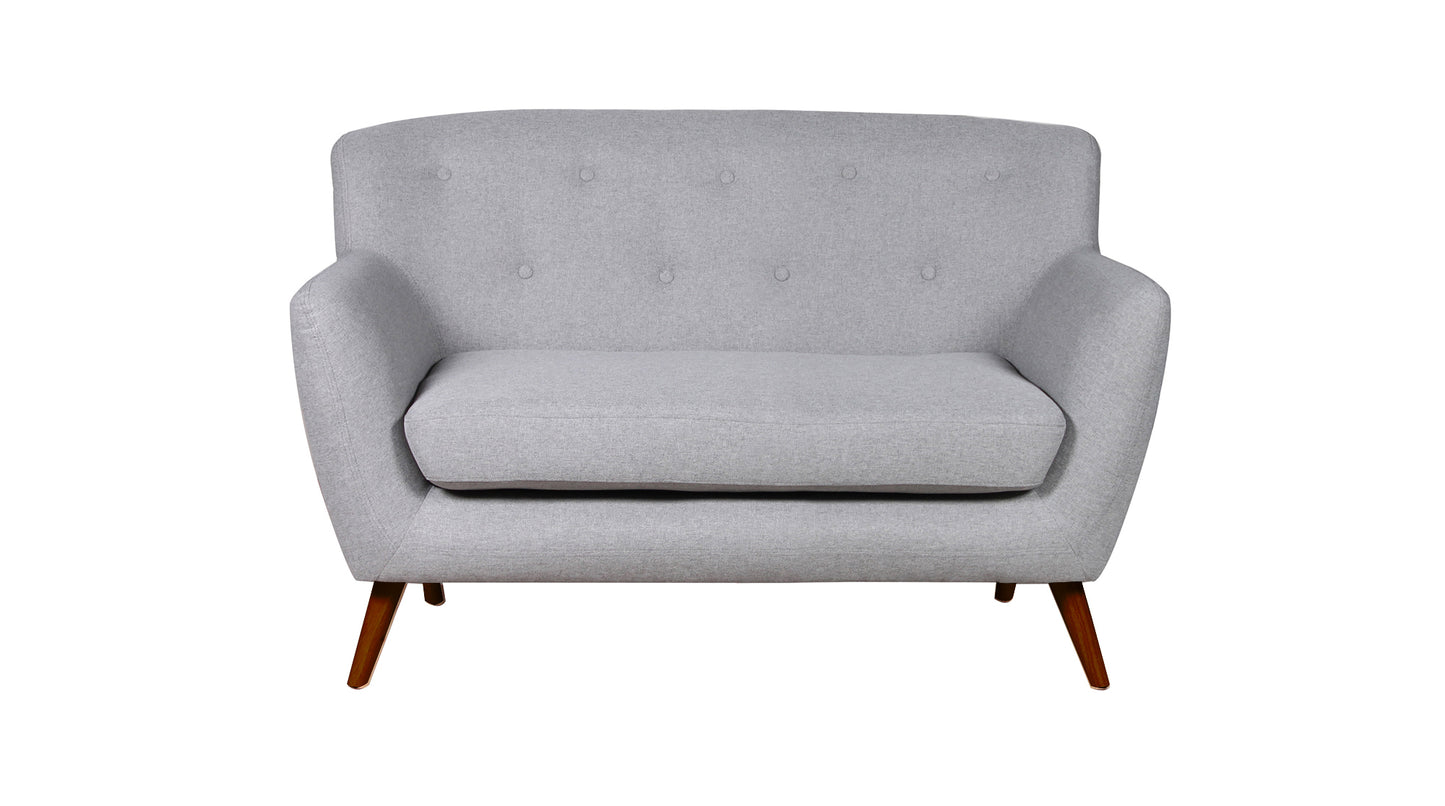 Compact Two-Seater Sofa for Minimalist Living in Light Grey
