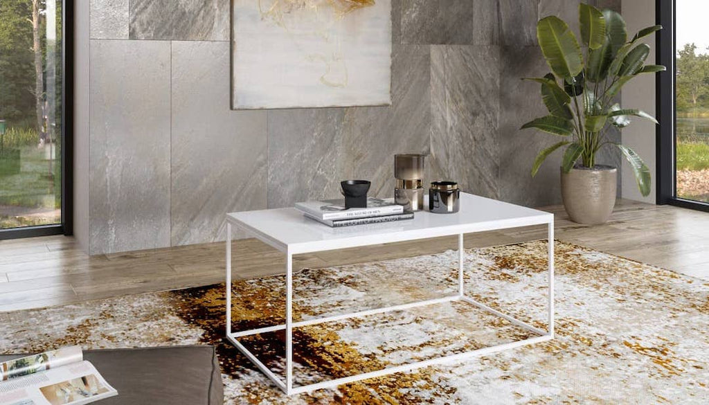 Helio 99 Coffee Table in White Glass