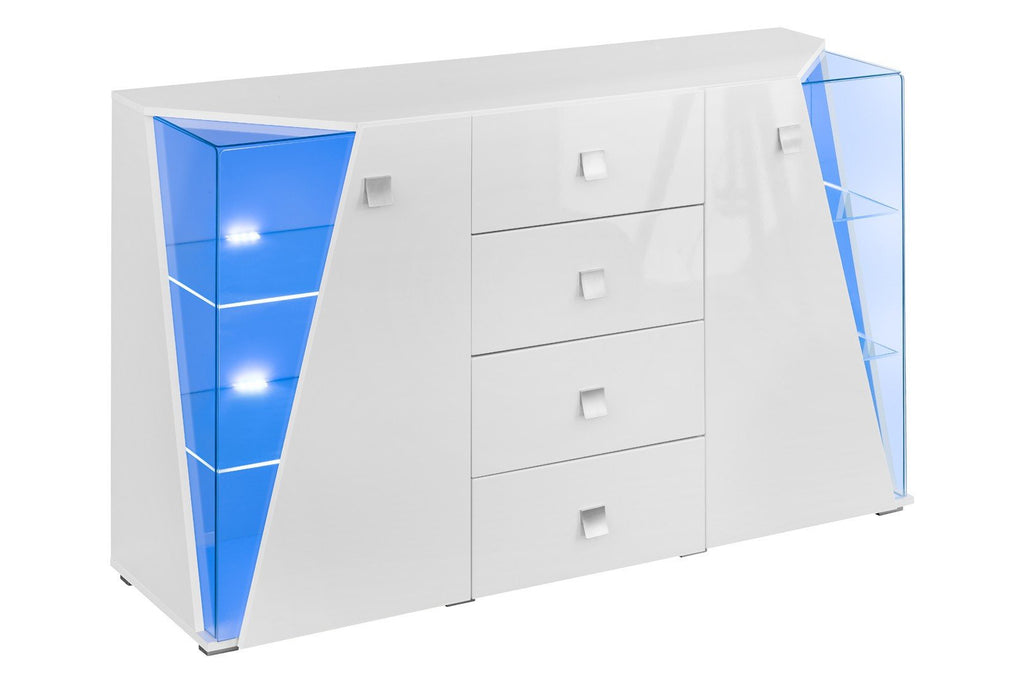 Edge Display Sideboard Cabinet in White Gloss