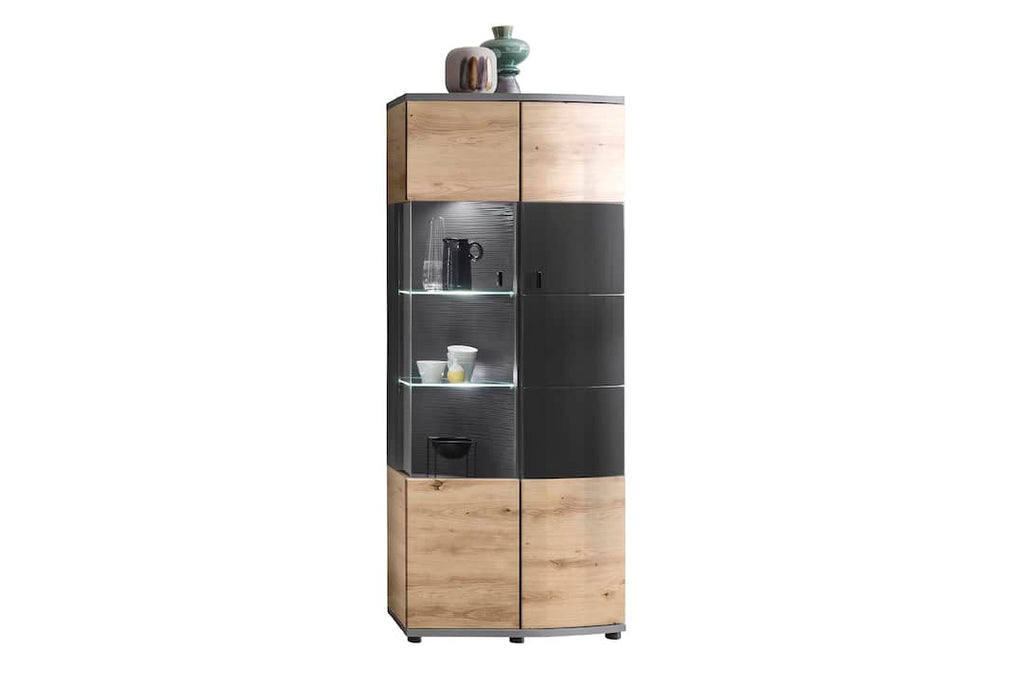 Dera 32 Tall Display Cabinet in Oak Artisan