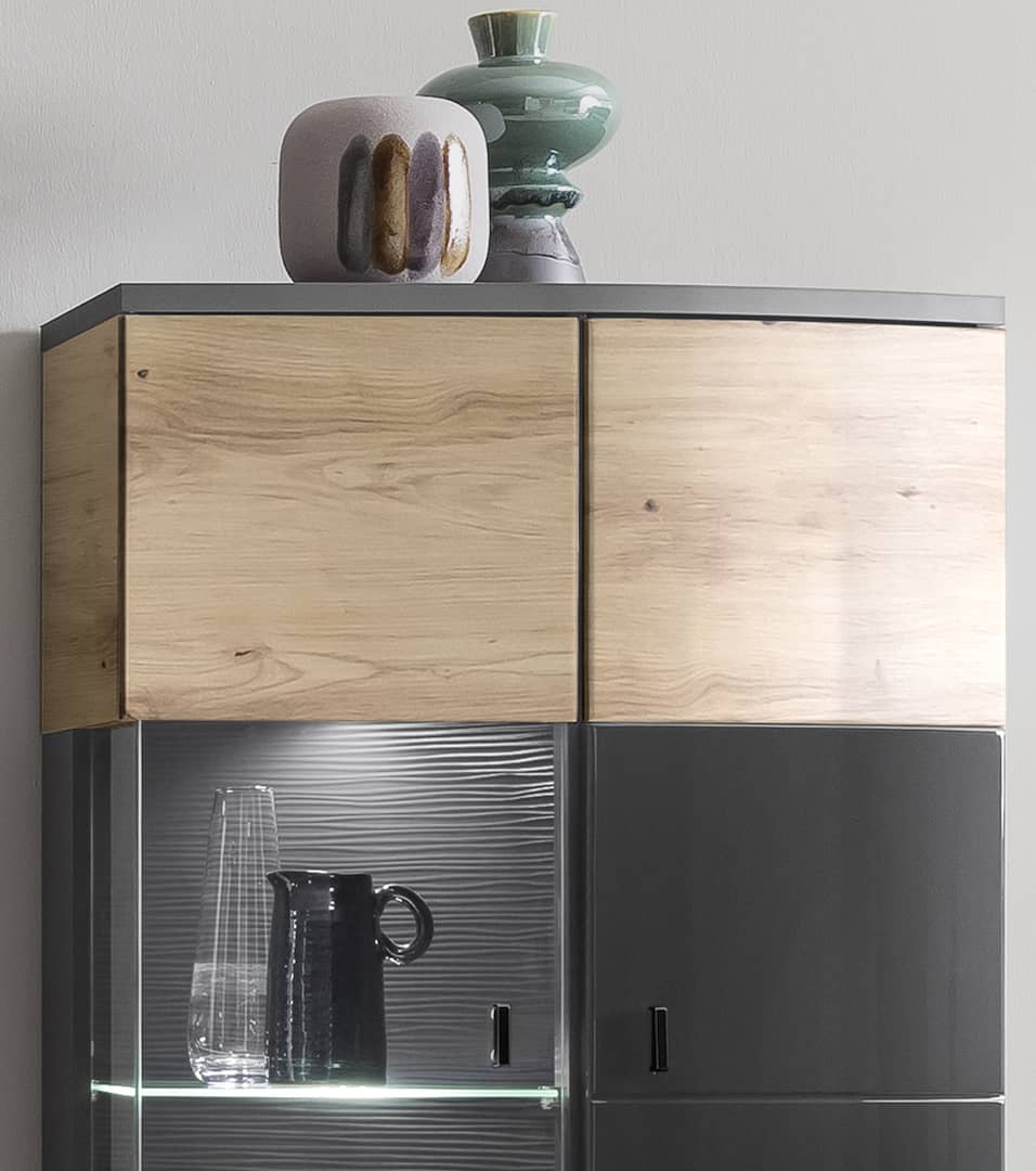 Dera 32 Tall Display Cabinet in Oak Artisan