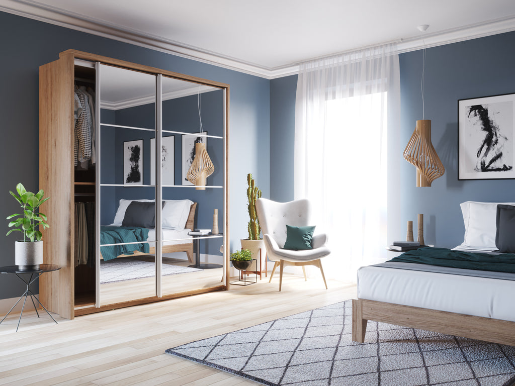 Arti AR-17 Sliding Door Wardrobe 180cm in Oak Shetland