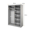 Arti 18 - 2 Sliding Door Wardrobe 150cm in Oak Artisan