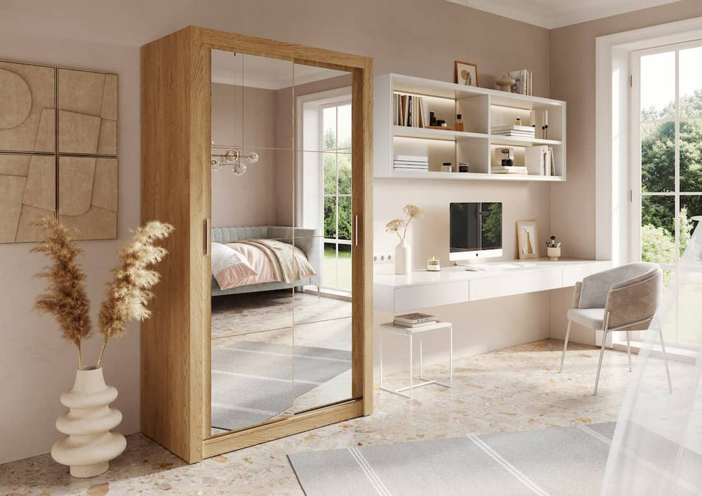 Arti 19 - 2 Sliding Door Wardrobe 120cm in Oak Shetland
