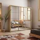 Arti 27 - 3 Sliding Door Wardrobe 240cm in Oak Shetland