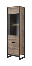 Arden Tall Display Cabinet 56cm in Oak Grande