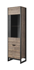 Arden Tall Display Cabinet 56cm in Oak Grande