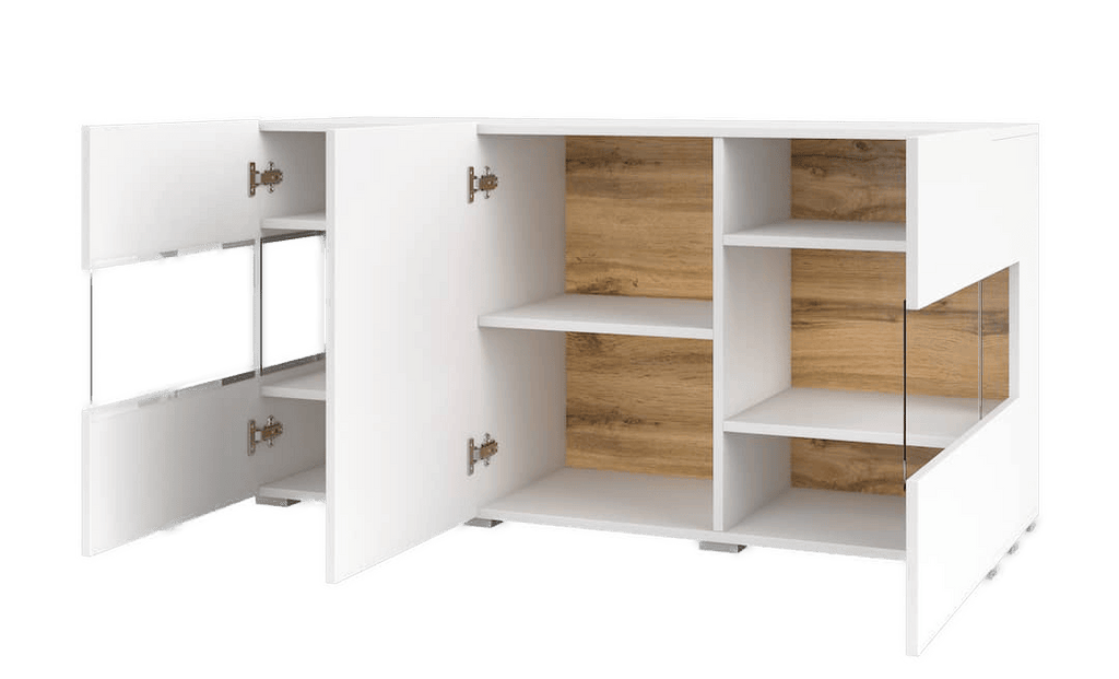 Ava 25 Display Sideboard Cabinet 120cm in White Matt