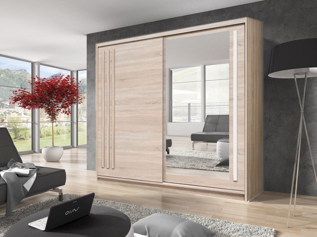 Effect 2 Sliding Door Wardrobe 200cm in Oak Sonoma