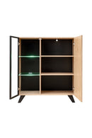 Liam Display Cabinet 90cm in Oak Hickory
