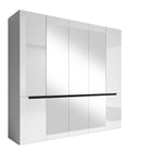 Hektor 21 - 5 Door Wardrobe 225cm in White Gloss