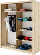 Idea ID-02 Sliding Door Wardrobe 180cm in Oak San Remo