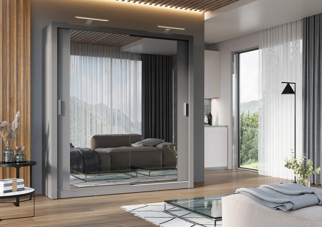 Idea ID-16 Sliding Door Wardrobe 200cm in Grey