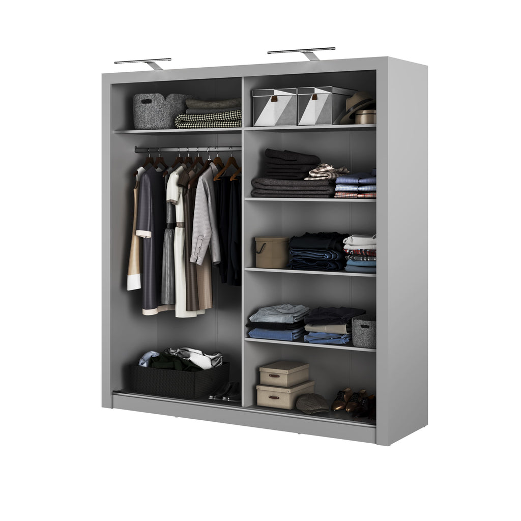 Idea ID-16 Sliding Door Wardrobe 200cm in Grey