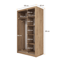 Idea ID-18 Sliding Door Wardrobe 120cm in Oak Shetland