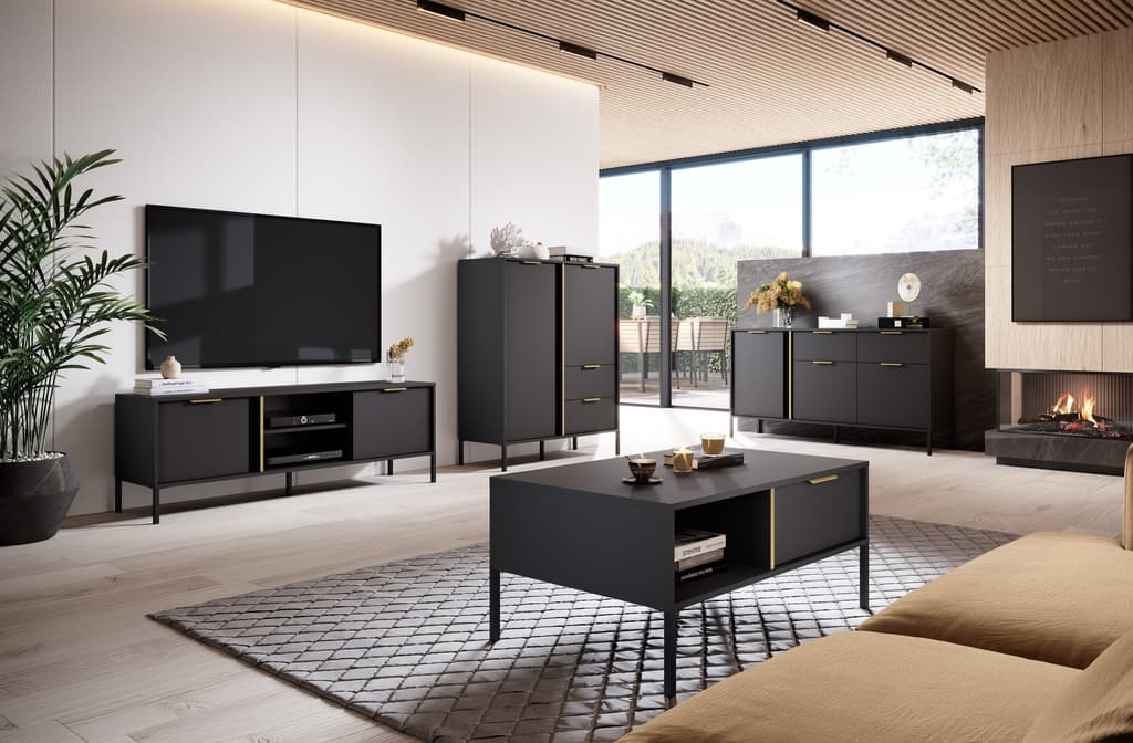 Lars Sideboard Cabinet 153cm in Anthracite