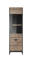 Arden Tall Display Cabinet 56cm in Oak Grande
