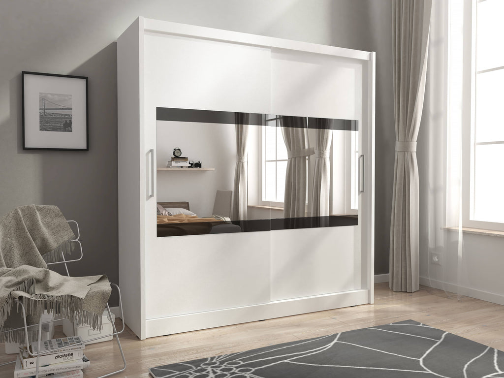 Maja IV Sliding Door Wardrobe 200cm in White Matt