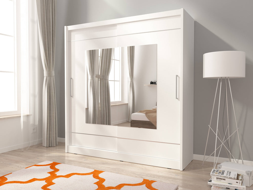 Maja IX Sliding Door Wardrobe 180cm in White Matt