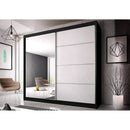 Multi 35 Sliding Mirror Door Wardrobe 183cm in Black Matt