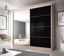 Multi 31 Sliding Mirror Door Wardrobe 233cm in Oak Sonoma