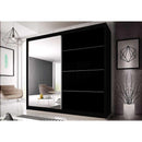 Multi 31 Sliding Mirror Door Wardrobe 183cm in Black Matt