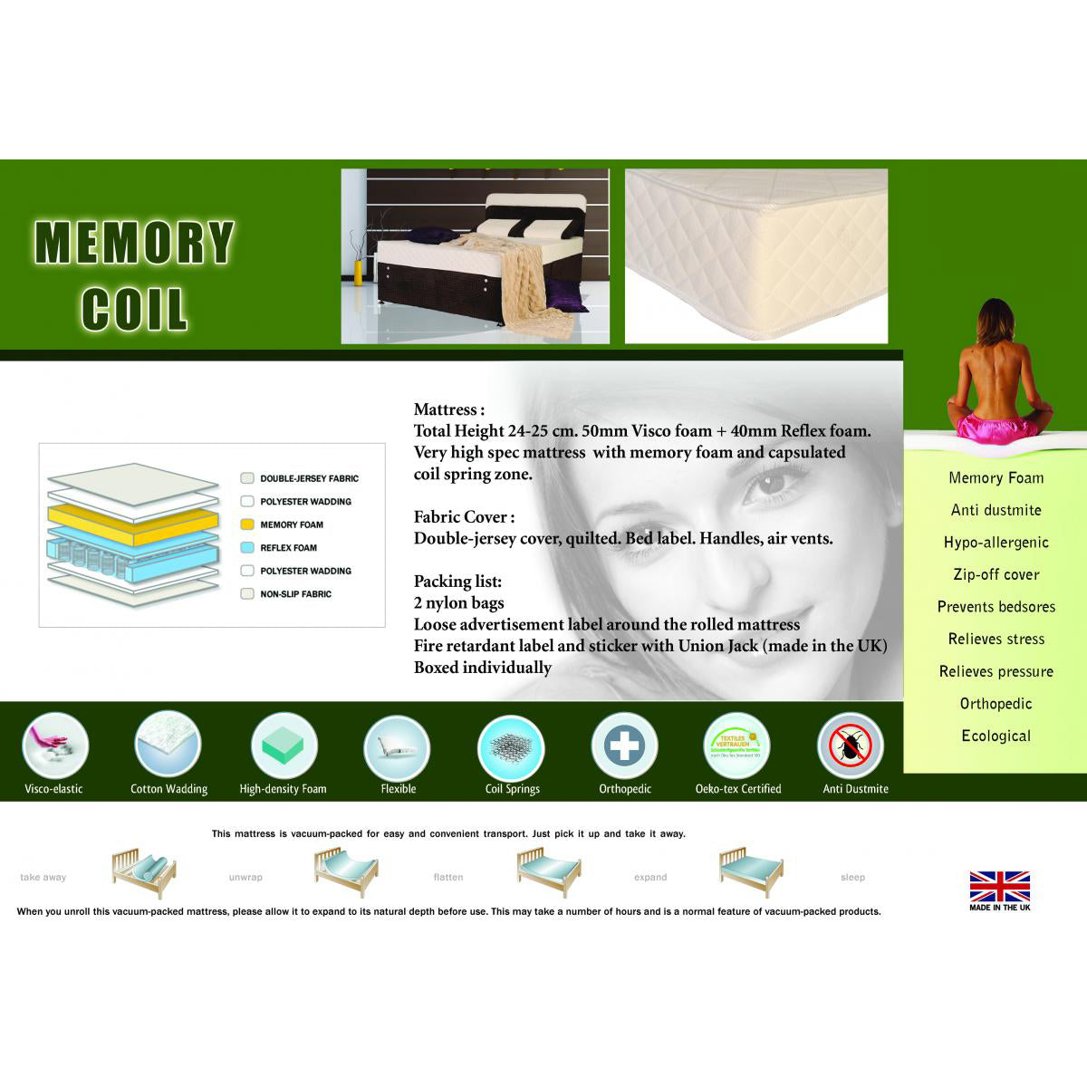 Memory Coil Mattress – King Size