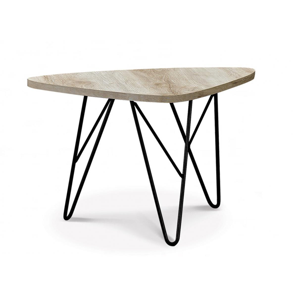 Mersey Coffee Table – Natural Finish with Black Metal Legs