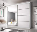 Multi 35 Sliding Mirror Door Wardrobe 233cm in White Matt