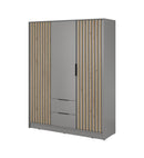 Nelly Hinged Door Wardrobe 155cm in Grey