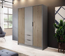 Nelly Hinged Door Wardrobe 155cm in Grey