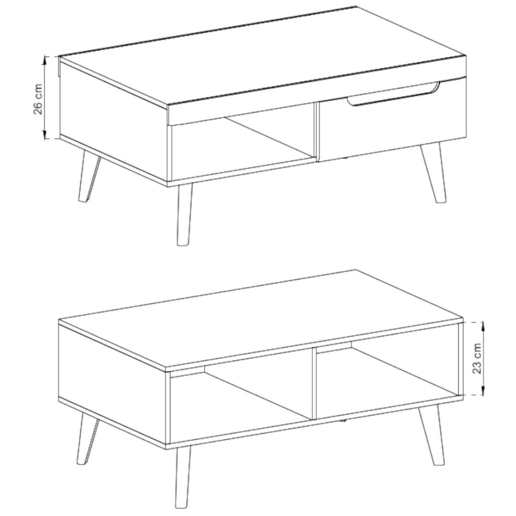 Nordi Coffee Table in White Gloss
