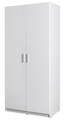 Snow 02 Hinged Door Wardrobe 92cm in White Gloss