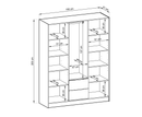 Nelly Hinged Door Wardrobe 155cm in Grey