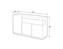 Silke 43 Sideboard Cabinet in White Gloss / Concrete Grey