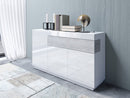 Silke 43 Sideboard Cabinet in White Gloss / Concrete Grey