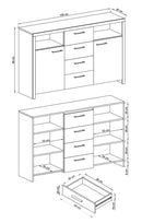 Sky Display Sideboard Cabinet in Oak Riviera