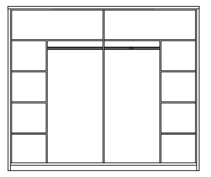 Togo 12 Sliding Door Wardrobe 230cm in Oak Wellington