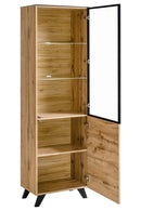 Thin Tall Display Cabinet in Oak Wotan
