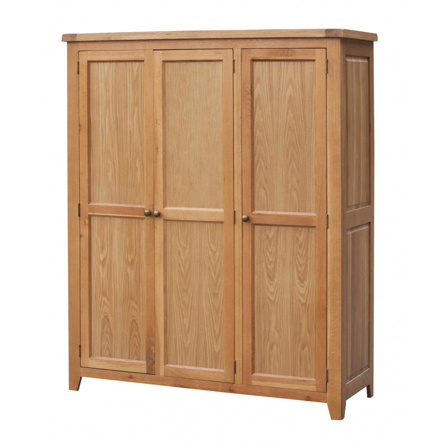 Acorn Solid Oak Wardrobe - 3 Door Full Hanging (1530W x 550D x 1860H)