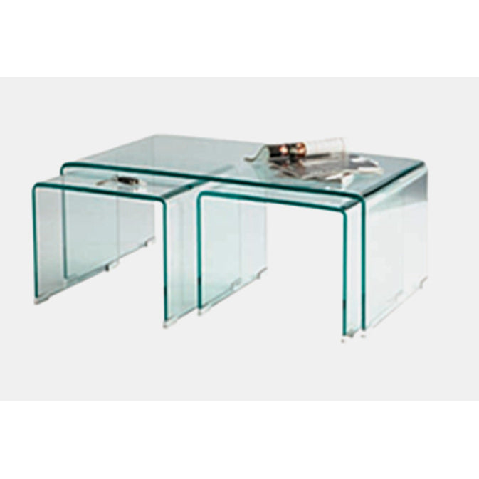 Angola Clear Occasional Set - Coffee Table & 2 Lamp Tables