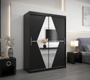 Boliwia Sliding Door Wardrobe 150cm in Black