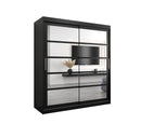 Roma II Sliding Door Wardrobe 180cm in Black
